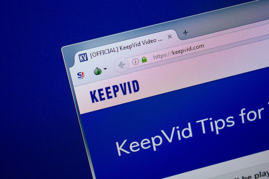 Ryazan, Russia - June 26, 2018: Homepage of KeepVid website on the display of PC. URL - KeepVid.com.