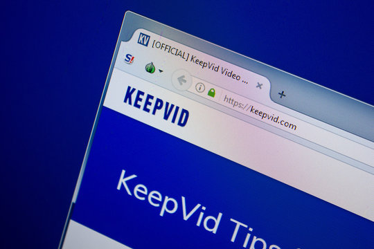 Ryazan, Russia - June 26, 2018: Homepage of KeepVid website on the display of PC. URL - KeepVid.com.