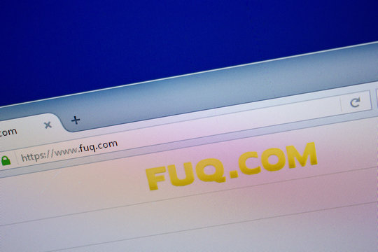 Ryazan, Russia - June 26, 2018: Homepage of Fuq website on the display of PC. URL - Fuq.com.