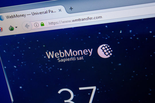 Ryazan, Russia - June 26, 2018: Homepage of WMtransfer website on the display of PC. URL - WMtransfer.com.