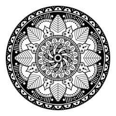 Mandala pattern black and white. Islam, Arabic, Pakistan, Moroccan, Turkish, Indian, Spain motifs