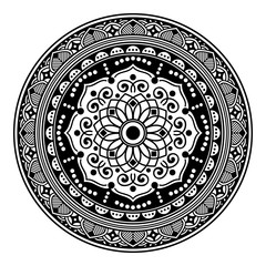 Fototapeta premium Mandala pattern black and white. Islam, Arabic, Pakistan, Moroccan, Turkish, Indian, Spain motifs