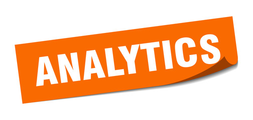 analytics sticker. analytics square sign. analytics. peeler