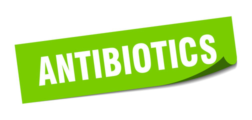 antibiotics sticker. antibiotics square sign. antibiotics. peeler