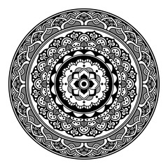 Ethnic Mandala Ornament. Arabic, Pakistan, Moroccan, Turkish, Indian, Spain motifs