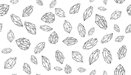 Crystal  sketch. Hand drawn vector.	