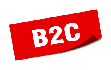 b2c sticker. b2c square sign. b2c. peeler