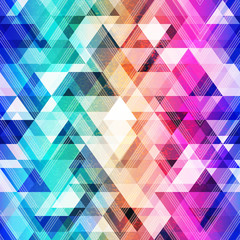 Colored triangle seamless pattern.