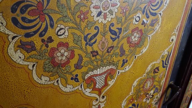 Moroccan multicolor woodwork art in Tetouan