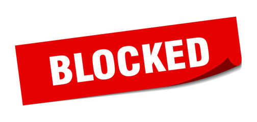 blocked sticker. blocked square sign. blocked. peeler