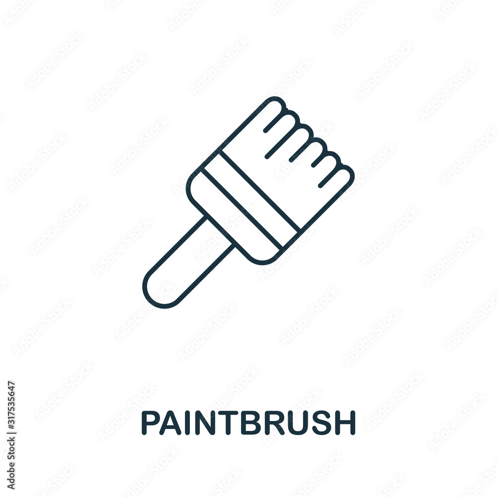 Fototapete paintbrush line icon. thin style element from construction tools icons collection. outline paintbrus