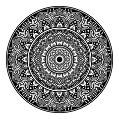 Fototapeta premium Ethnic Mandala Ornament. Arabic, Pakistan, Moroccan, Turkish, Indian, Spain motifs