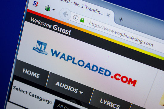 Ryazan, Russia - June 26, 2018: Homepage of Waploaded website on the display of PC. URL - Waploaded.com.