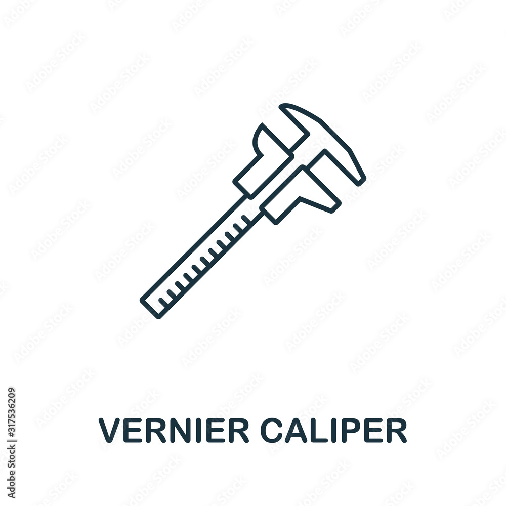 Poster vernier caliper line icon. thin style element from construction tools icons collection. outline vern