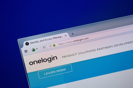Ryazan, Russia - June 26, 2018: Homepage of OneLogin website on the display of PC. URL - OneLogin.com.