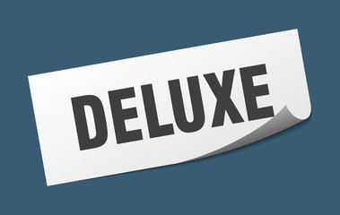 deluxe sticker. deluxe square sign. deluxe. peeler