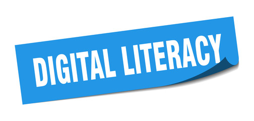 digital literacy sticker. digital literacy square sign. digital literacy. peeler