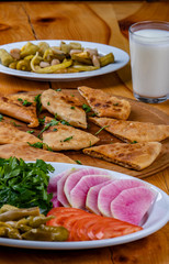 breakfast with bacon and eggs