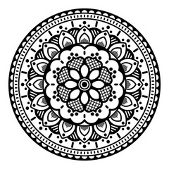 Ethnic Mandala Ornament. Arabic, Pakistan, Moroccan, Turkish, Indian, Spain motifs