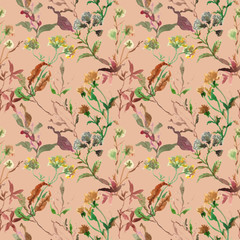 wild floral watercolor samples pattern