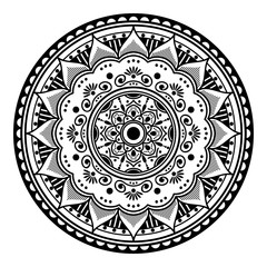 Mandala decorative round ornament. Can be used for greeting card, phone case print, etc. Hand drawn background