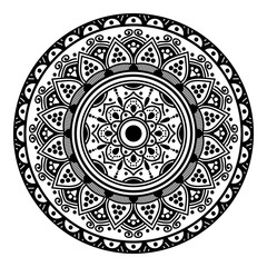 Mandala decorative round ornament. Can be used for greeting card, phone case print, etc. Hand drawn background