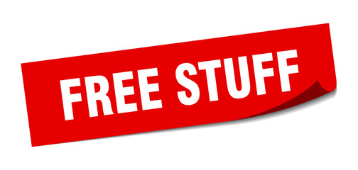 free stuff sticker. free stuff square sign. free stuff. peeler
