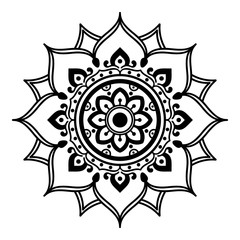 Mandala decorative round ornament. Can be used for greeting card, phone case print, etc. Hand drawn background