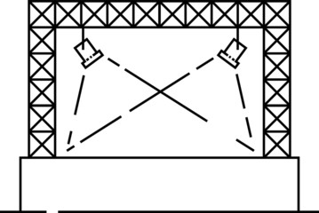 concert stage icon, vector illustration.