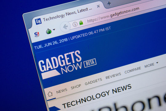 Ryazan, Russia - June 26, 2018: Homepage of GadgetsNow website on the display of PC. URL - GadgetsNow.com.