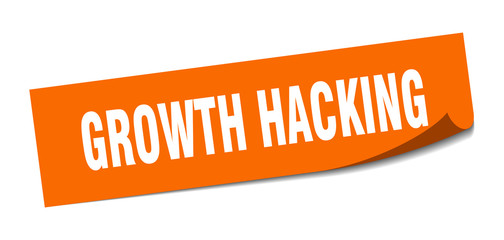 growth hacking sticker. growth hacking square sign. growth hacking. peeler