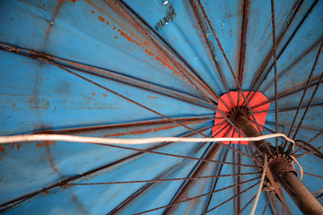 wheel, umbrella, ferris, sky, fun, blue, park, ride, fair,