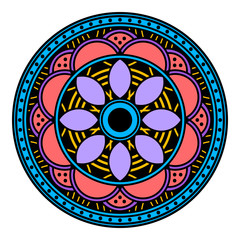Mandala decorative round ornament. Can be used for greeting card, phone case print, etc. Hand drawn background