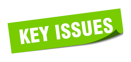 key issues sticker. key issues square sign. key issues. peeler
