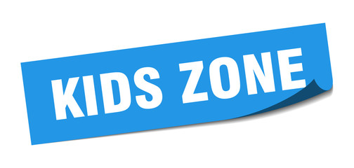 kids zone sticker. kids zone square sign. kids zone. peeler