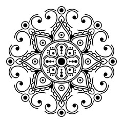 Mandala decorative round ornament. Can be used for greeting card, phone case print, etc. Hand drawn background