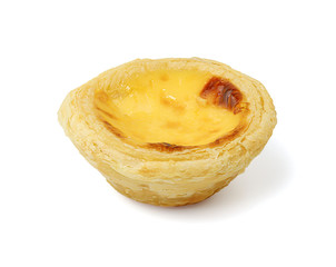 Egg tart isolated on white background with clipping path