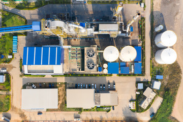 Top view of Landfill management power palnt for produce renewable energy