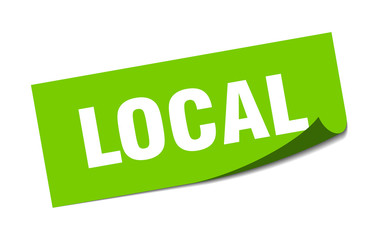 local sticker. local square sign. local. peeler