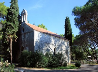 Fototapeta na wymiar ancient Roman chapel in N.P. Brioni, Croatia