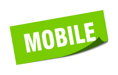 mobile sticker. mobile square sign. mobile. peeler