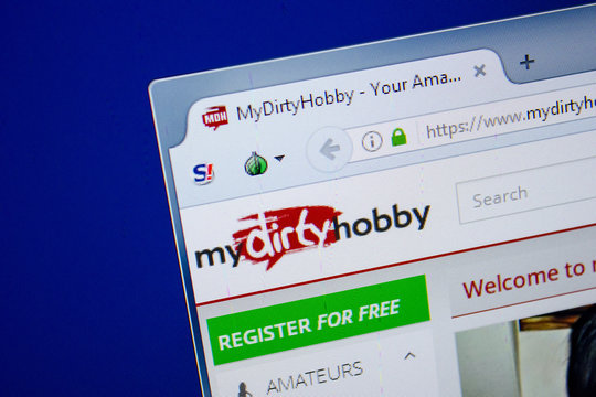 Ryazan, Russia - June 26, 2018: Homepage of MyDirtyHobby website on the display of PC. URL - MyDirtyHobby.com.