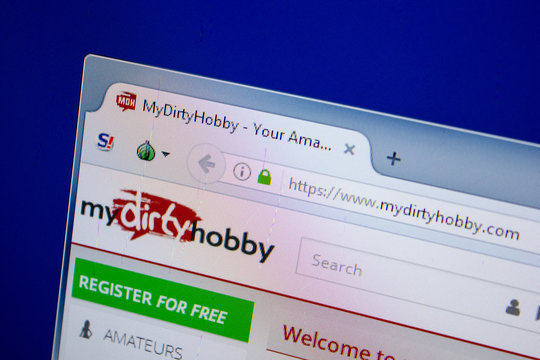Ryazan, Russia - June 26, 2018: Homepage of MyDirtyHobby website on the display of PC. URL - MyDirtyHobby.com.