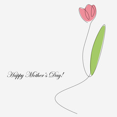 Happy mothers day card with flowers vector illustration