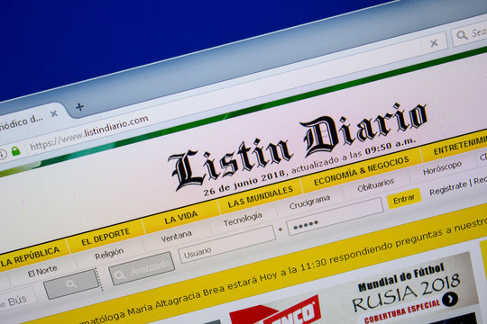Ryazan, Russia - June 26, 2018: Homepage of Listindiario website on the display of PC. URL - Listindiario.com.