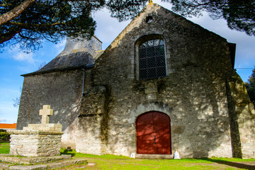 Fototapeta na wymiar La chapelle Saint Jean-Baptiste de Prigny commune des Moutiers-en-Retz loire atlantique france