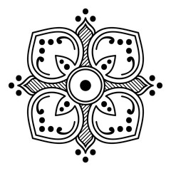 Ethnic Mandala Ornament. Arabic, Pakistan, Moroccan, Turkish, Indian, Spain motifs