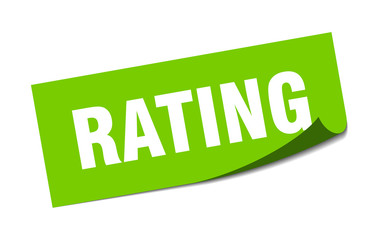 rating sticker. rating square sign. rating. peeler