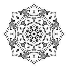 Ethnic Mandala Ornament. Arabic, Pakistan, Moroccan, Turkish, Indian, Spain motifs