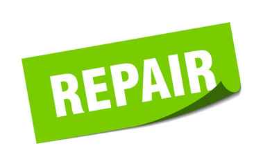 repair sticker. repair square sign. repair. peeler